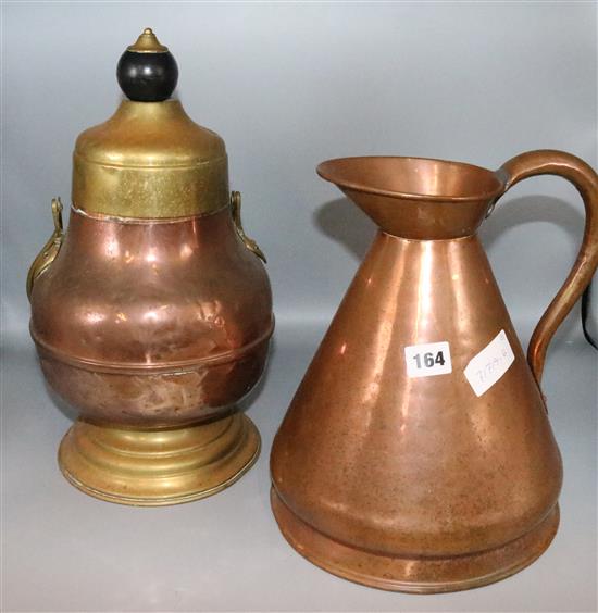 Copper flagon and pot